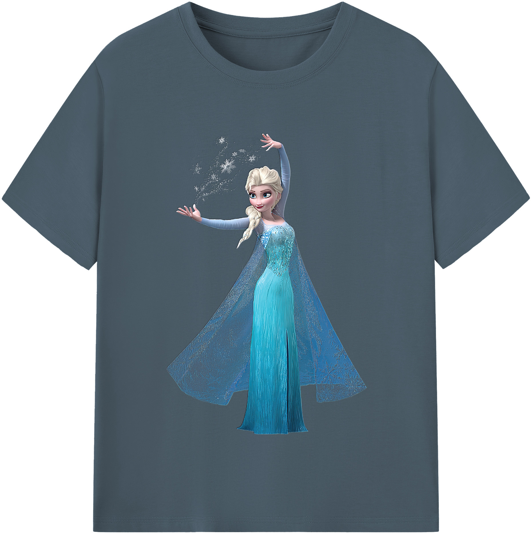 （画像用） アナと雪の女王 アンナ エルサ Frozen Anna Elsa 綿100％半袖Tシャツ（フロントプリント）